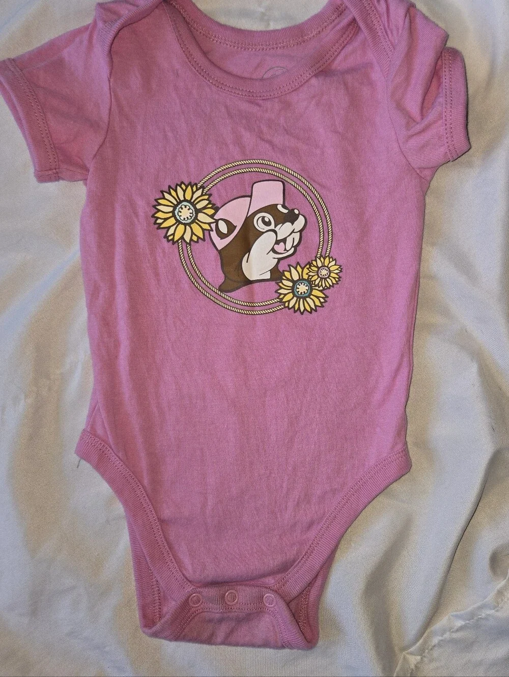 BUC-EE'S Baby Girl Pink Floral Graphic  Bodysuit Sunflowers, Cowboy Boots 12 Mon